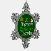 Green Kerstgrappy Tin Sneeuwvlok Ornament (Links)