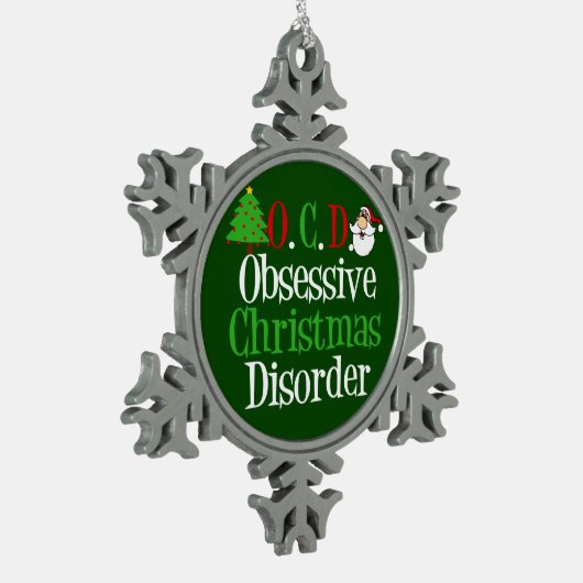 Green Kerstgrappy Tin Sneeuwvlok Ornament (Links)