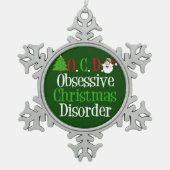 Green Kerstgrappy Tin Sneeuwvlok Ornament (Voorkant)