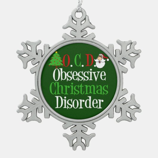 Green Kerstgrappy Tin Sneeuwvlok Ornament (Voorkant)