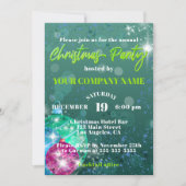 Green Kerstmis Baubles Corporate Party Invitation Kaart (Voorkant)