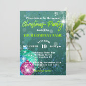 Green Kerstmis Baubles Corporate Party Invitation Kaart (Staand voorkant)
