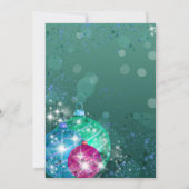 Green Kerstmis Baubles Corporate Party Invitation Kaart (Achterkant)