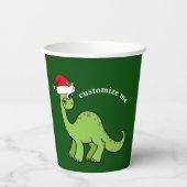 Green Kerstmis Dinosaur Aangepaste Kinder Partij Papieren Bekers (Achterkant)
