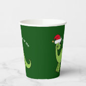 Green Kerstmis Dinosaur Aangepaste Kinder Partij Papieren Bekers (Links)