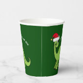 Green Kerstmis Dinosaur Aangepaste Kinder Partij Papieren Bekers (Rechts)