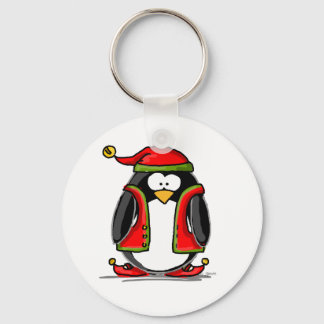 Green Kerstmis Elf Penguin Sleutelhanger