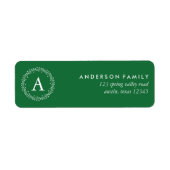 Green Kerstmis Wreath Etiket (Voorkant)