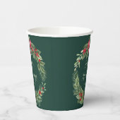 Green Kerstmis Wreath Papieren Bekers (Links)