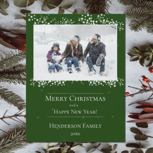 Green Kerststeraar Holiday Fotokaart Feestdagenkaart