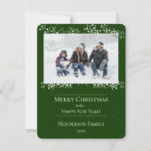 Green Kerststeraar Holiday Fotokaart Feestdagenkaart (Voorkant)