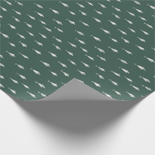 Green Kersttree modern Wrapping Paper Cadeaupapier (Hoek)