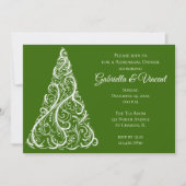 Green Kerstwinter Weddenschap Kaart (Voorkant)