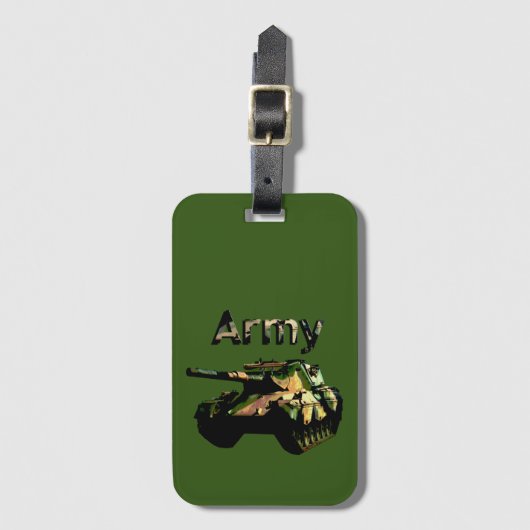 Green Khaki Army Tank, Bagagelabel (Voorkant (verticaal))