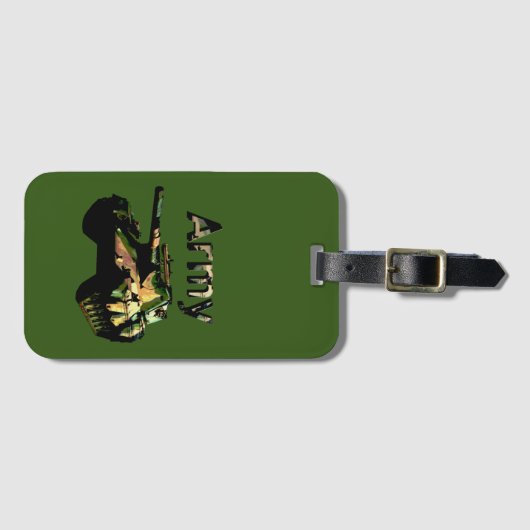 Green Khaki Army Tank, Bagagelabel (Voorkant (horizontaal))