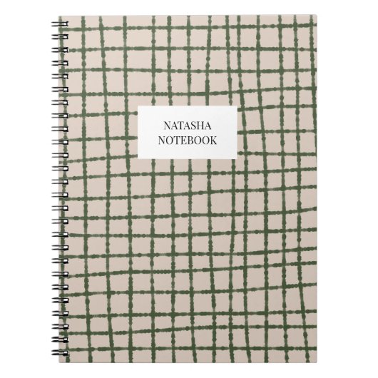 Green Khaki Check Pattern Notitieboek Stationery (Voorkant)