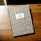 Green Khaki Check Pattern Notitieboek Stationery