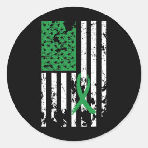 Green Kidney Disease Awareness Cerebral Palsy Vere Ronde Sticker