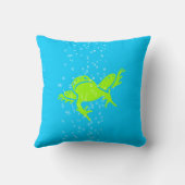 GREEN Kikker kinder blauwe kussen (Achterkant)