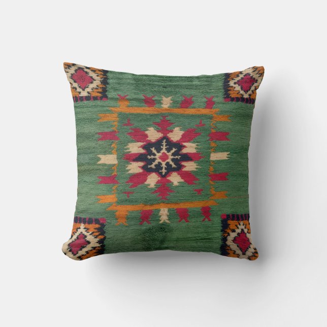Green Kilim Kussens USA: Een cultureel accent voor (Voorkant)