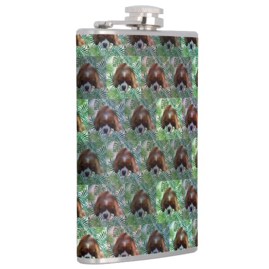 Green King Charles Cavalier Spaniel, Hip Flask Heupfles (Rechts)