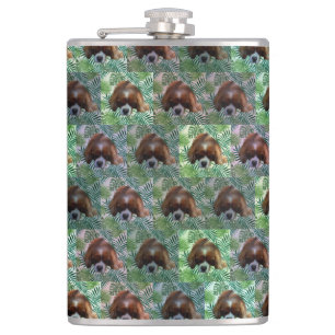 Green King Charles Cavalier Spaniel, Hip Flask Heupfles
