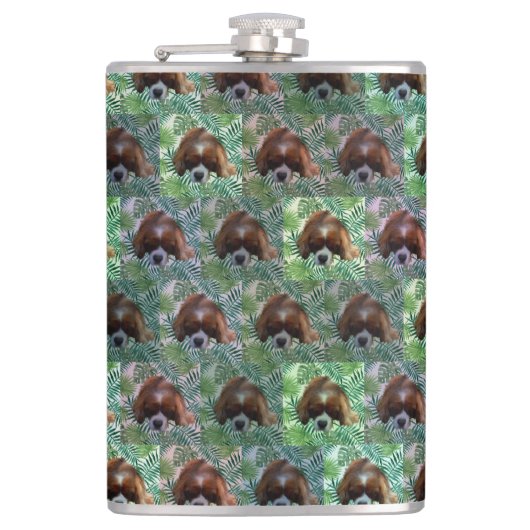 Green King Charles Cavalier Spaniel, Hip Flask Heupfles (Voorkant)