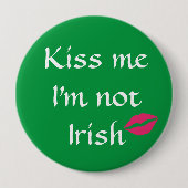 Green Kiss me Ik ben geen Ierse Button (Voorkant)
