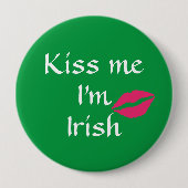 Green Kiss me Ik ben Ierse Button (Voorkant)