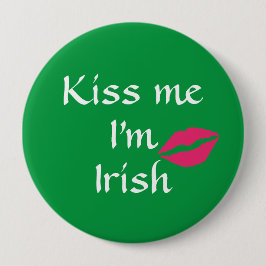 Green Kiss me Ik ben Ierse Button