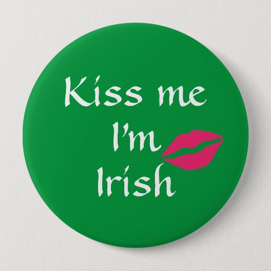 Green Kiss me Ik ben Ierse Button (Voorkant)