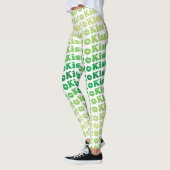 Green Kiss me Kiss me Pattern Leggings (Links)