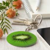 Green Kiwi Fruit Fresh Slice Sleutelhanger (Zijkant)