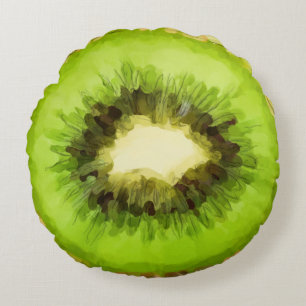 Green Kiwi Fruit Rond Kussen