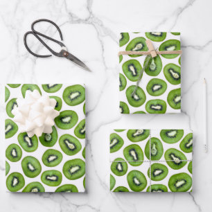Green Kiwi Pattern Inpakpapier Vel