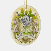 Green Knight Family Crest Achternaam Keramisch Ornament (Rechts)