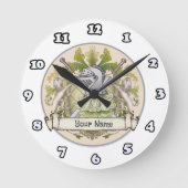 Green Knight Family Crest Achternaam klok (Voorkant)