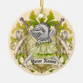 Green Knight Family Crest Achternaam ornament (Voorkant)