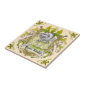 Green Knight Family Crest Achternaam Tegeltje (Zijkant)