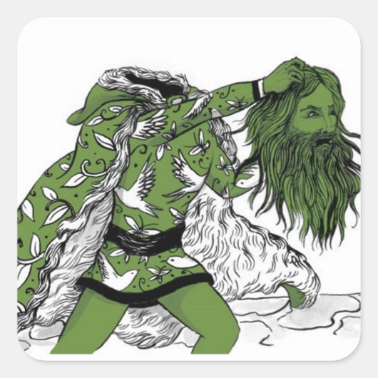 Green Knight - zonder kop Vierkante Sticker (Voorkant)