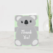 Green Koala Beer Baby shower Bedankkaart (Voorkant)