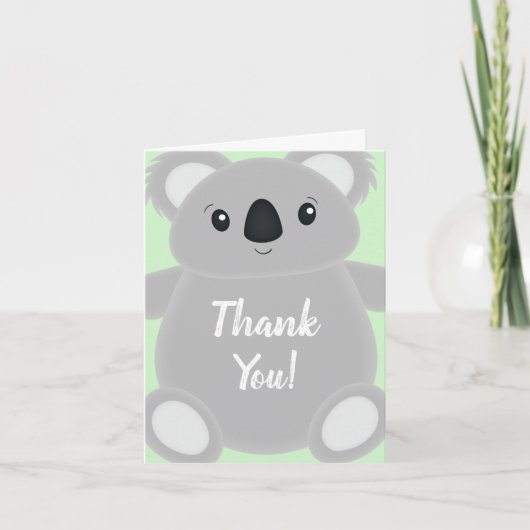 Green Koala Beer Baby shower Bedankkaart (Voorkant)