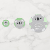 Green Koala Beer Baby shower Confetti (Voorkanten)
