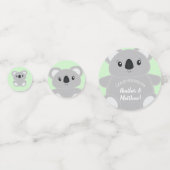 Green Koala Beer Baby shower Confetti (Achterkanten)