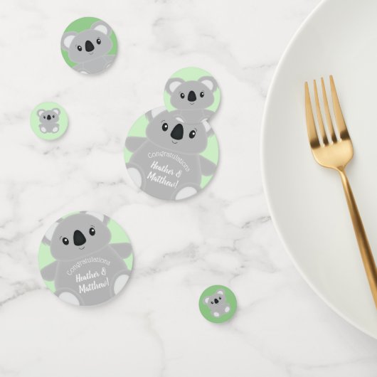 Green Koala Beer Baby shower Confetti (Groep)