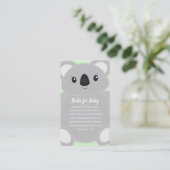 Green Koala Beer Baby shower Informatiekaartje (Staand voorkant)