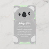 Green Koala Beer Baby shower Informatiekaartje (Voorkant)
