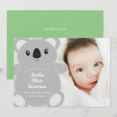Green Koala Beer Baby shower Kaart (Voorkant / Achterkant)