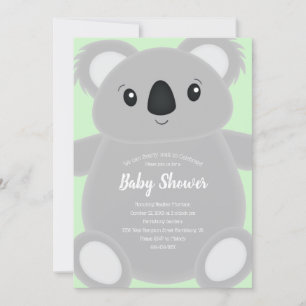 Green Koala Beer Baby shower Kaart