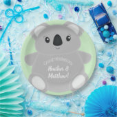 Green Koala Beer Baby shower Papieren Bordje (Feest)